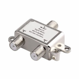 DollaTek 2 in 1 2-Way Satellite Splitter MX21D TV Signal Cable TV Signal Mixer SAT/ANT Diplexer Lightweight Compact