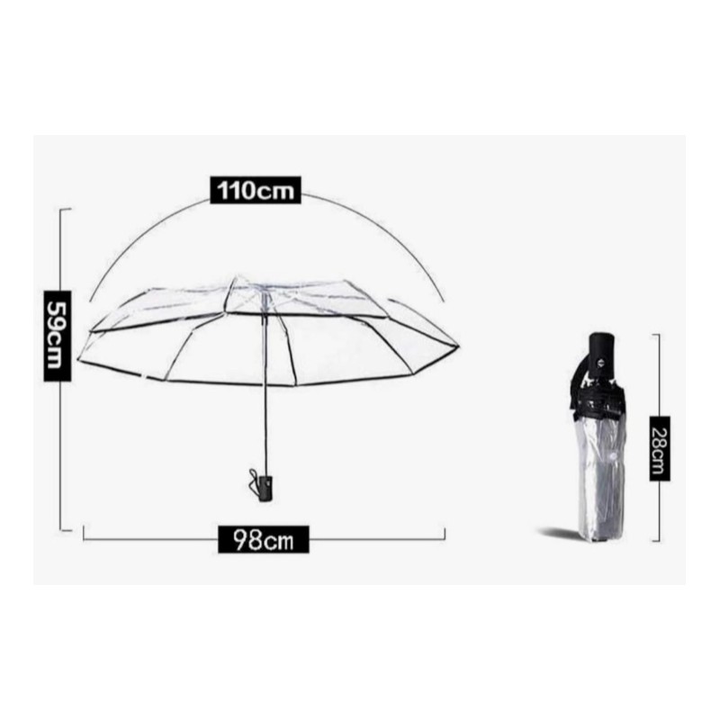 Sanwuta Stadium Appropriate Full Automatic Clear Foldable Umbrella Auto Open