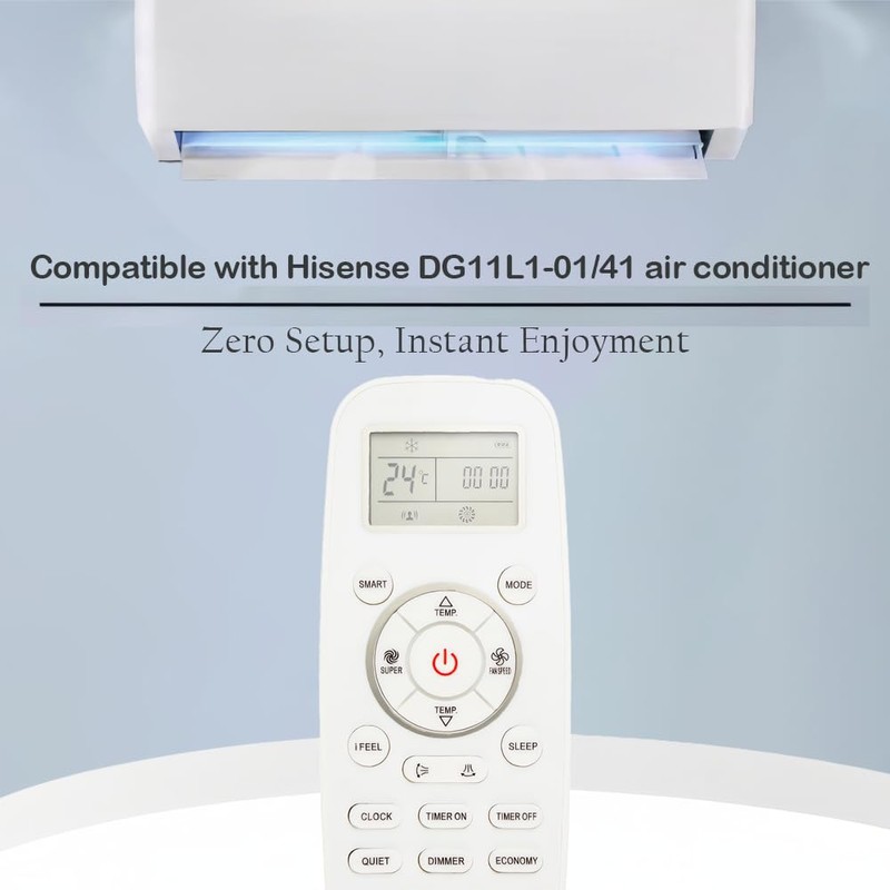 Universal Replacement Remote Control for Hisense DG11L1-01/41-General Air Conditioning-Heat Pump-Inverter