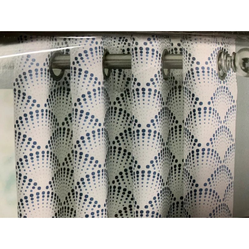 allen + roth 84'' White Navy Cotton Light Filtering Grommet