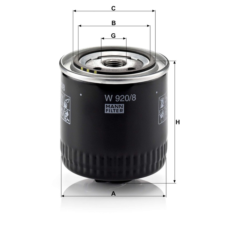 Original MANN-FILTER Oil filter W 920/8 – For Passenger Cars