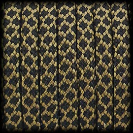 Ganzoo Paracord 550 Rope Diamond 30 Metres Nylon/Polyester Rope with 7 Core Strands for Bracelet, Lead, Collar, 4 mm Thickness, Multi-Purpose Rope, Survival Rope, Parachute Cord, Brown / Black