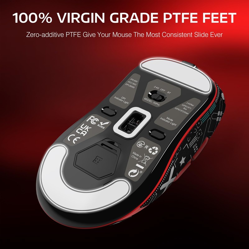 ATTACK SHARK X3PRO 4K/8K Lightweight Wireless Gaming Mouse with Tri-Mode(Wired/2.4GHz/BT),PAW3395