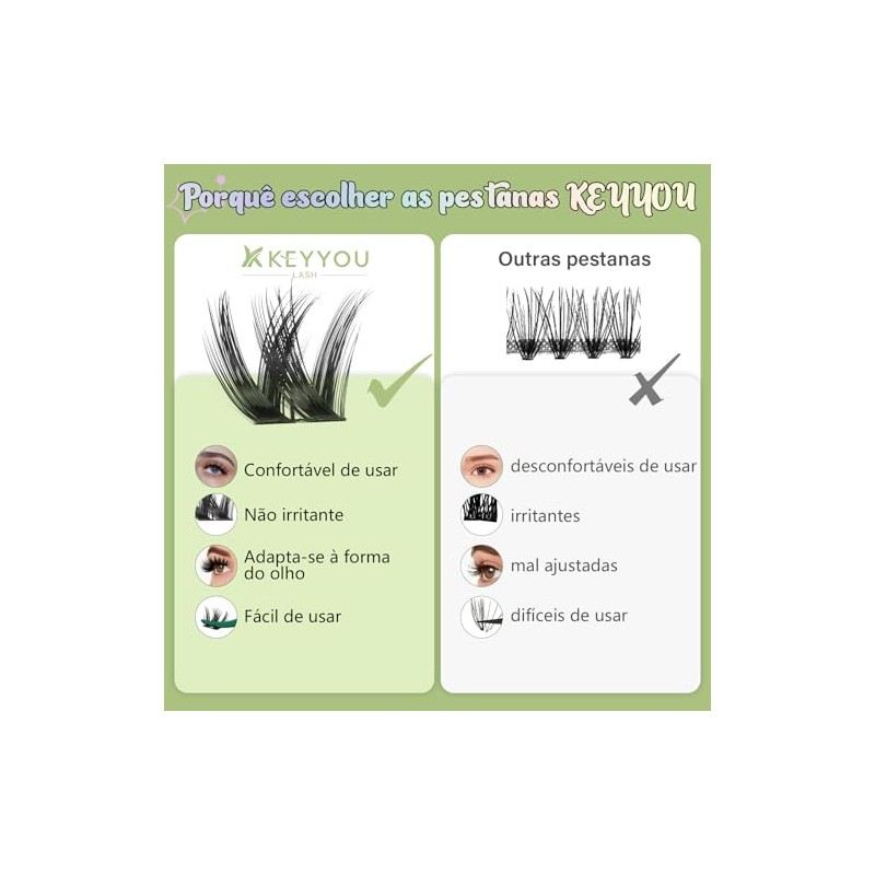 KEYYOU Kit de pestañas postizas Wispy Lash Clusters Angel Plus,
