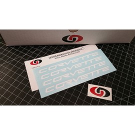 Corvette Wheel Decals C5 C6 Racing Stickers (4 Pack) 0.75" x 6.0" Select Color: (Gloss White)