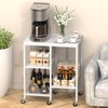 Kitchen Microwave Cart with Wheels,Coffee Bar Table Station,4-Tier Rolling Baker's