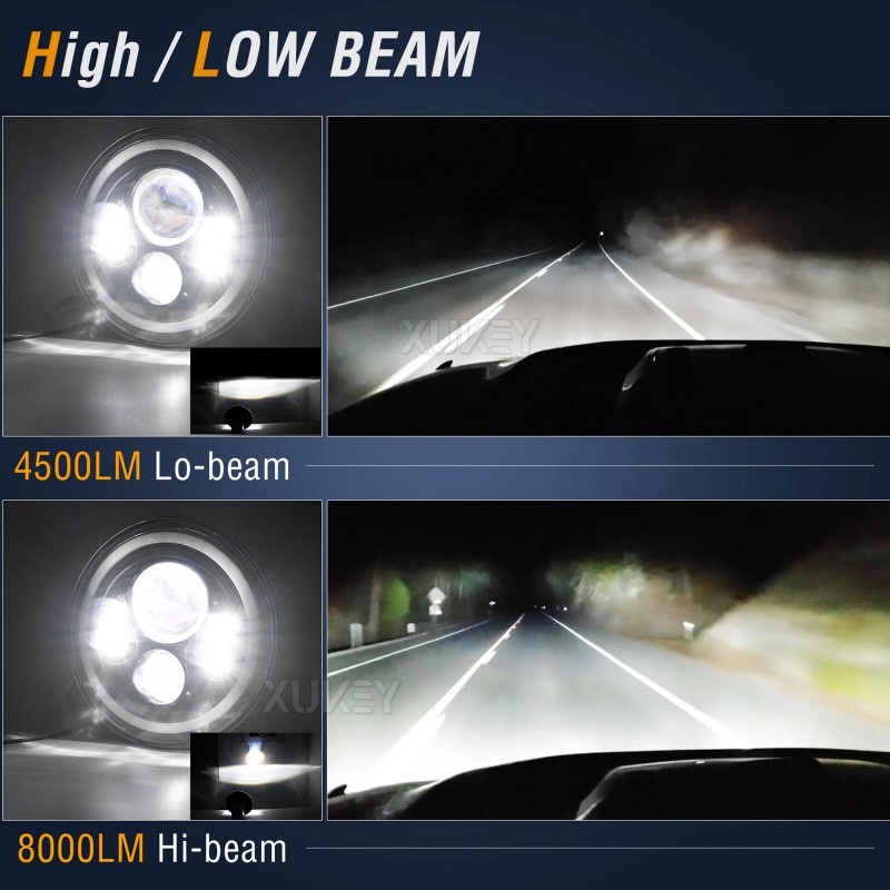 milelightpart-us DOT 7inch LED Headlights + Tail Lights Combo For