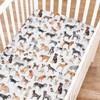 Watercolor Dogs Fitted Baby Crib Sheet for Girl Boy 52"x28"