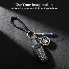 Frienda - Juego de 8 piezas de automóvil con llavero JDM con sonido, Color elegante., Medium