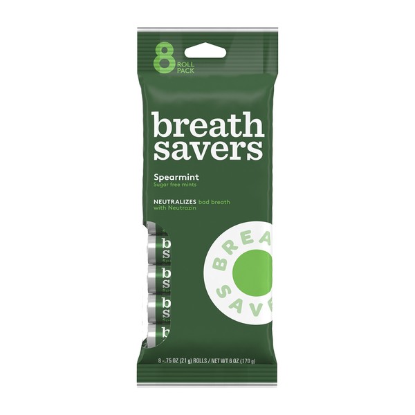 BREATH SAVERS Mints, 8 Rolls (Pack of 5), Spearmint