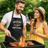 MoonWorks Men's BBQ Apron Grill King Apron for Men Crown,