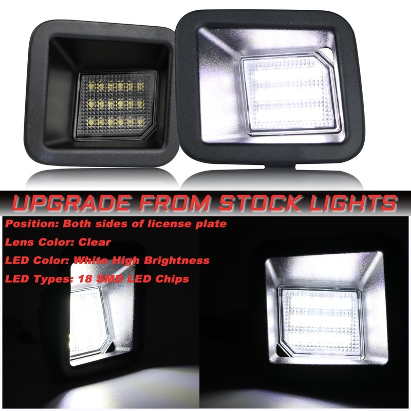KEEGTBOX Full LED License Plate Light Tag Lamp Assembly Compatible
