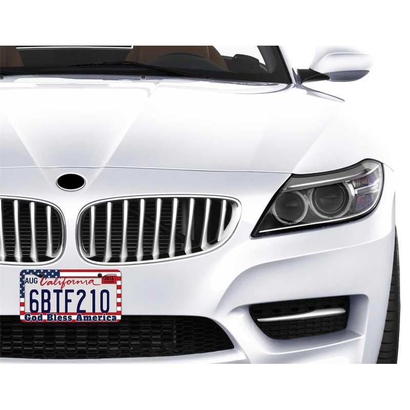 1PCS God Bless America & American Flag License Plate Frame