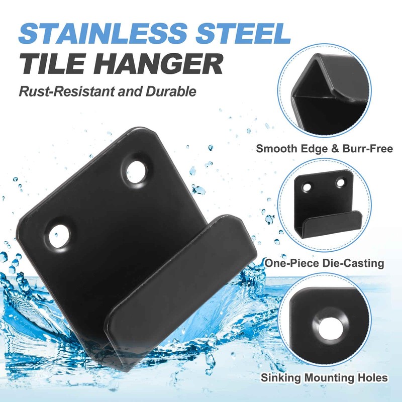 MECCANIXITY 10 Pcs Stainless Steel Tile Hanger, Heavy Duty Wall