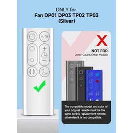 GOUYESHO New Replacement Remote Control for Dyson Fan TP02 TP03 DP01 DP03 (Silver)