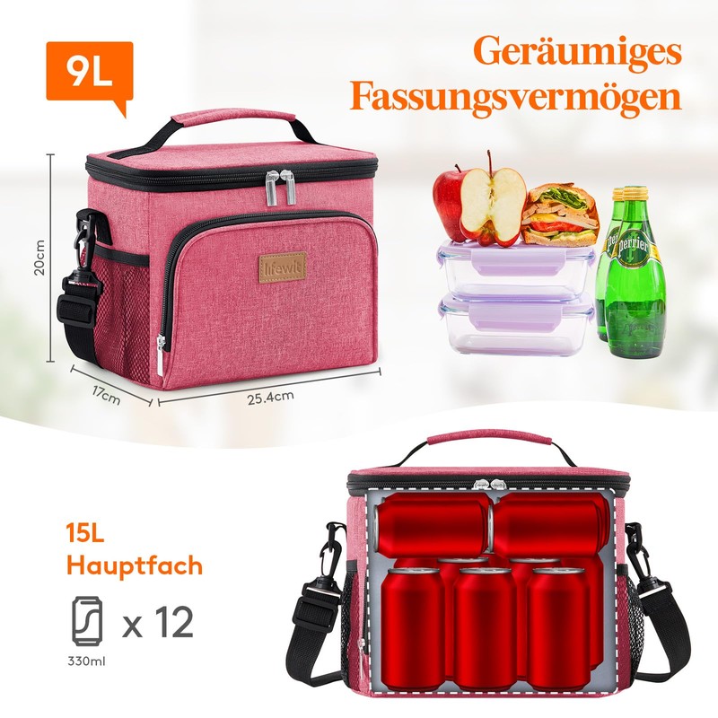Lifewit Insulated Cooler Bag, Reusable Lunch Bag, Portable Cool Box,