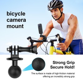 Mechrig 1" Ball Mount Adapter for Gopro Hero 13/12/11/10/9/8/7Max,Akaso EK7000/Brave 4,SJCAM,Compatible with RAM Ball Head Mounts B Size Double Socket Arm and Tripod Mount Style Mounts