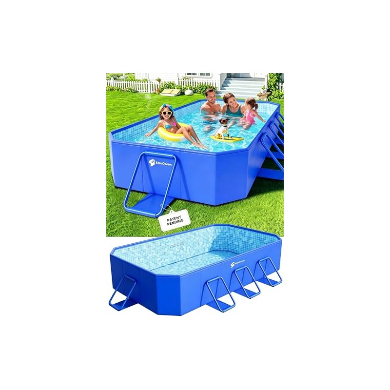 StarOcean 2026 Foldable Pool, Large Non-Inflatable Swimming Pool for Kids,Adult