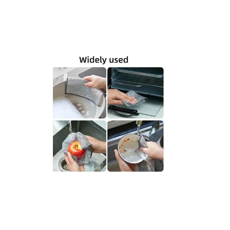 10 Counts Dishwashing Rags, Double Side Multipurpose Non-Scratch Wire Dishcloths