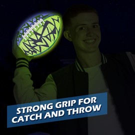 Jasonwell Jasonwell Glow in The Dark Football - Strong Grip Light Up Football Toy Stuff Sports Balls for Boys Kids Teenage Junior Youth Adult Outdoor Christmas Birthday Gifts for Age 6-8 8-12 13 + Year Old No.3