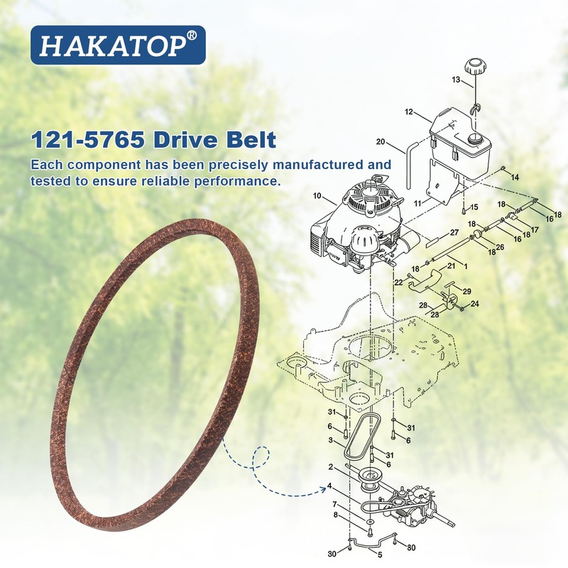 HAKATOP 121-5765 PTO Drive Belt 1/2" x 30" Single Replacement