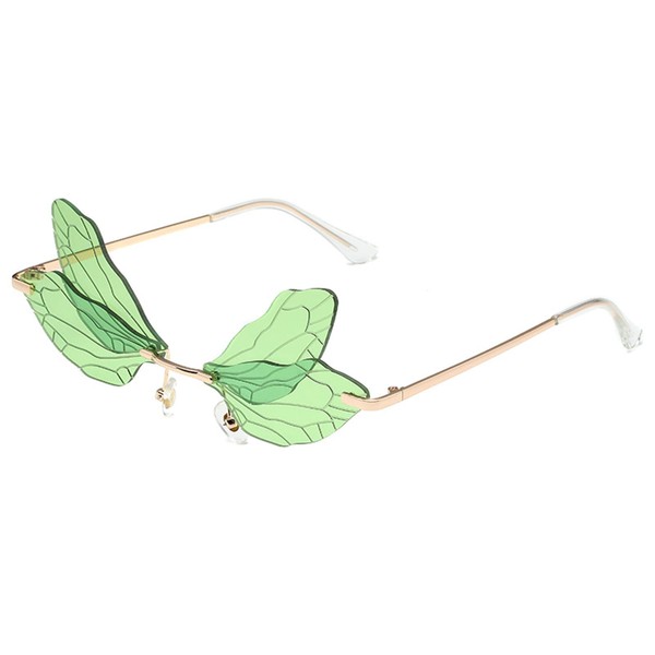 YOJUED Butterfly Sunglasses with Dragonfly Wings Irregular Glasses for Women