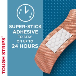 Band-Aid Band-Aid Brand Tough Strips Adhesive Bandages for Wound Care, Durable Protection for Minor Cuts and Scrapes, All One Size, 2 Pack