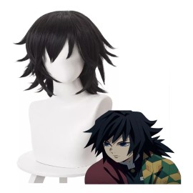 Lucky Day Peluca Giyuu Tomioka Kimetsu No Yaiba Demon Slayer Cosplay