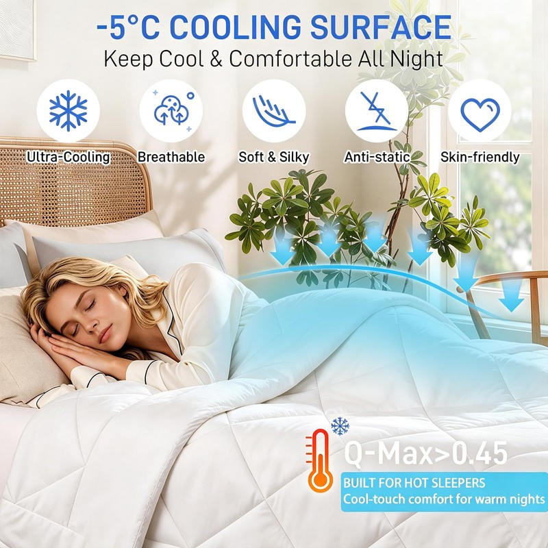 CLD Cooling Comforter Queen Size, Double-Sided Cooling for Hot Sleepers