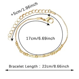 PLATEYTR Gold Bracelets for Women, Cute Beaded Bracelets, Gold Beaded Bracelets for Women for Women Trendy Gift