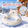 34.3 Inch Inflatable Snow Tube with Backrest and Handles, Thickened