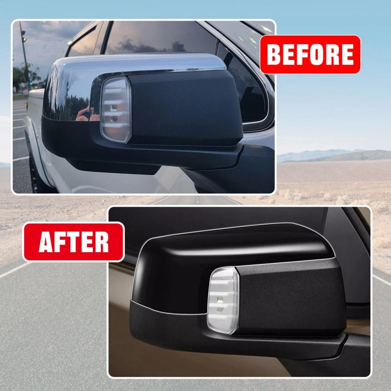 ALLTIMES Gloss Black Side Mirror Cover Cap for Silverado Sierra