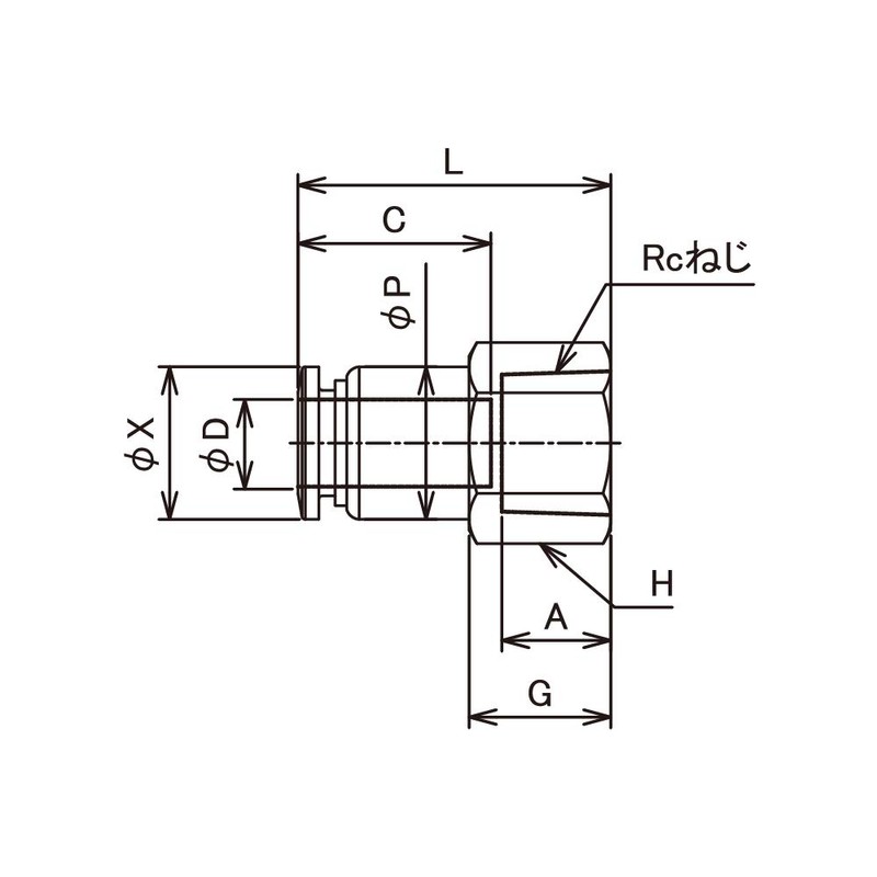 Flowbal Air Push W Female Connector Applicable Tube Outer Diameter