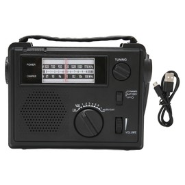 Crank Radio Portable FM AM WB Band Multi Powered Emergency Radio with LED Light for Outdoor Camping