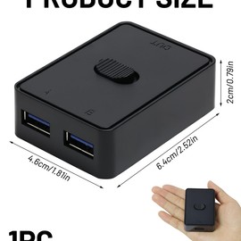 USB 3.0 Switch Switch, Bi-Directional USB Switch Adapter with 2-in-1 Output/1-in-2 Output, Compatible with Multiple Operating Systems, for Office and Home Use