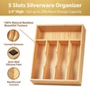 Umilife Bamboo Kitchen Drawer Organizer, 11 Inch Silverware Utensils Tray