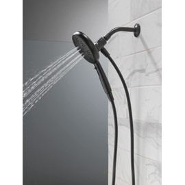 Delta Faucet 6-Spray SureDock Magnetic Shower Head with Handheld Spray, Black Shower Head with Hose, Showerheads & Handheld Showers, Handheld Shower Heads, Hand Shower, Matte Black 75613-BL