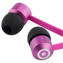 KitSound Ribbons In-Ear Earphones with Microphone and Pole Adapter Compatible with Smartphones, Tablets and MP3 Devices - Pink