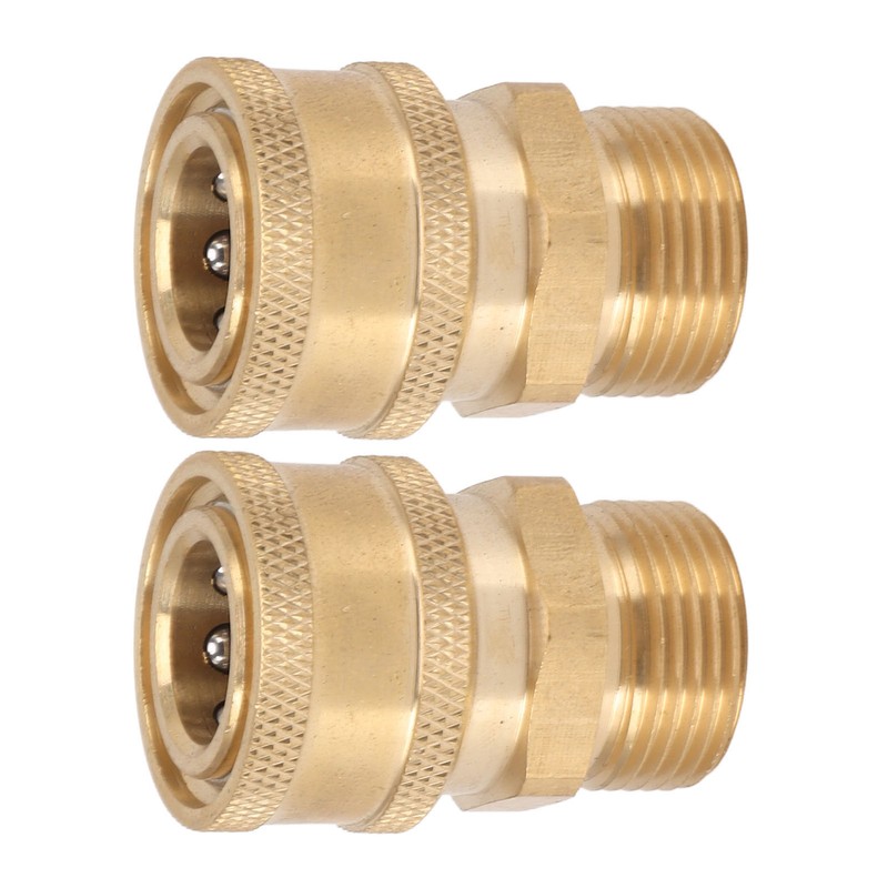 2Pcs Pure Copper M22 High Pressure Washer Fitting Adapter 3/8