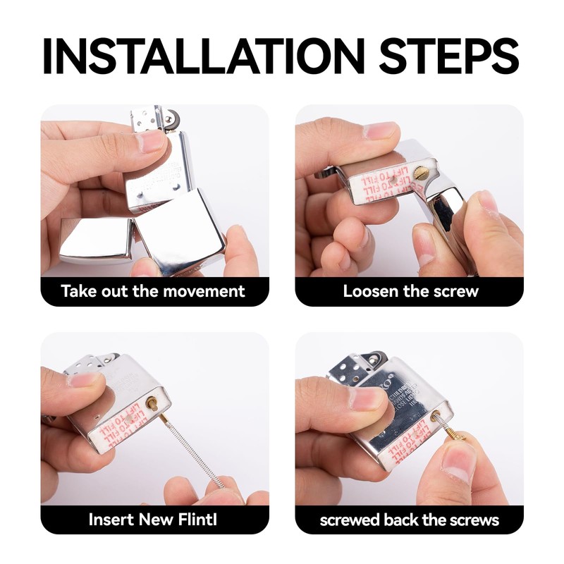 500Pcs Gold Flint Refills for Lighter, Replacement Flints for Lighters,