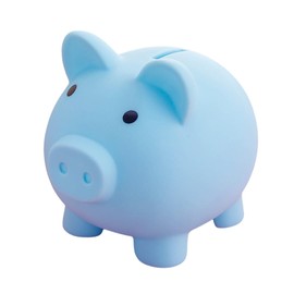 I'm so happy Piggy Bank Cute Pig Money Box Unbreakable 500 Yen Coin, Stylish, Children's Interior (Blue)