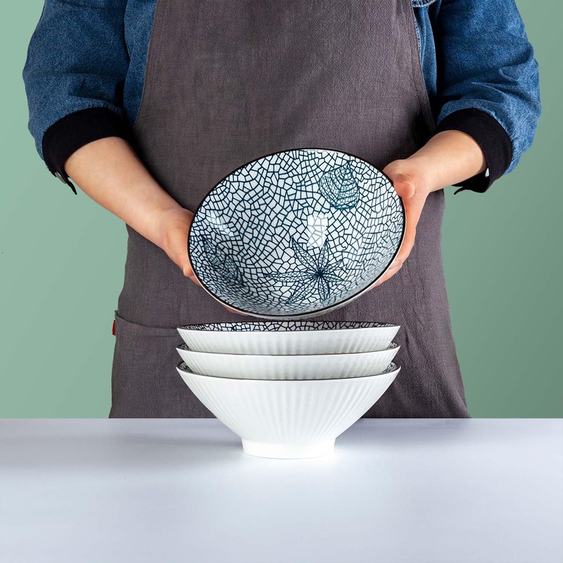 Dyware 38 oz Japanese Ramen Bowls Set of 6, Large