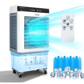 Carautopartshome Evaporative Swamp Cooler w/ 5.3 Gallon Water Tank Cooling Tower Fan for Outdoor