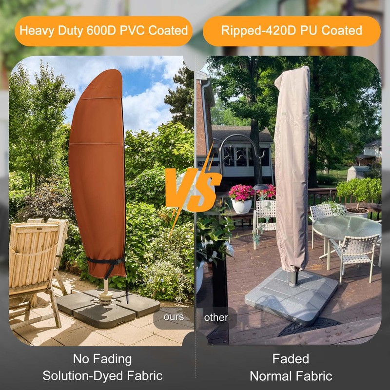 NettyPro Patio Umbrella Cover for 7.5 to 11.5FT Offset Umbrella,