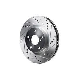 R1 Concepts Brake Rotor Drilled and Slotted Silver Rear Right 2021-2024 GENESIS GV70, G80, GV60