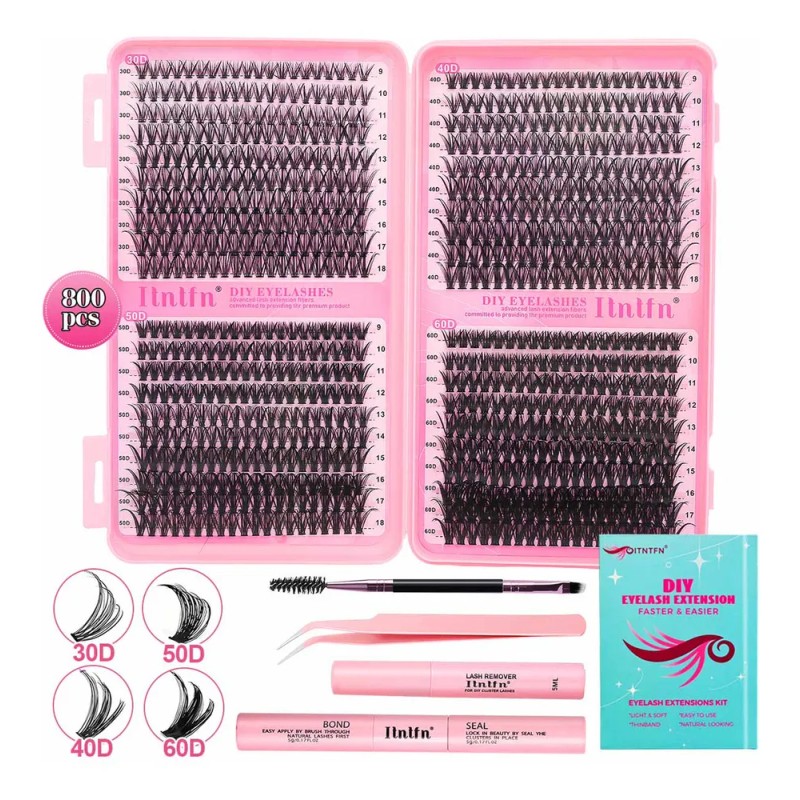 804 Kit Extension De Pestañas Maquillaje Diy 30d 40d 50d