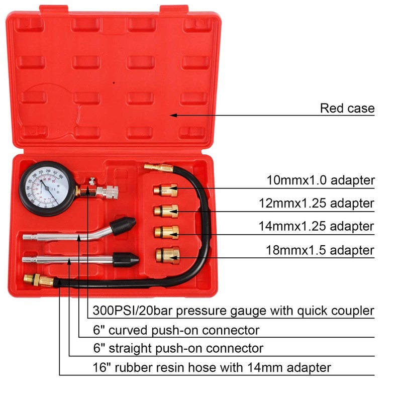 Compression Tester Set for Petrol Engine Cylinder Compression Tester Kit