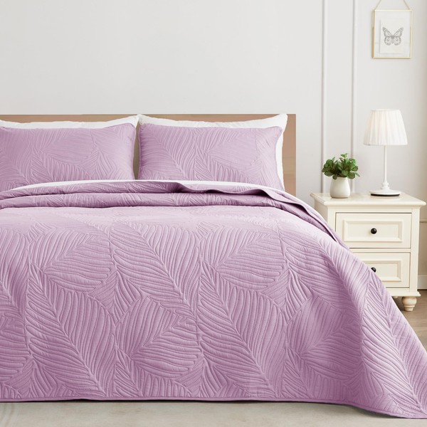 Exclusivo Mezcla Twin Quilt Bedding Set, Lightweight Lilac Quilts Twin