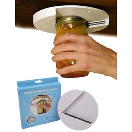 Jar Opener - Under Cabinet, Essential Kitchen Gadget, Easy Grip - Work on Bottle and Any Size Jar