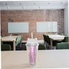 Water Tumbler with Straw Lid Plastic Cup with Straw Sequin